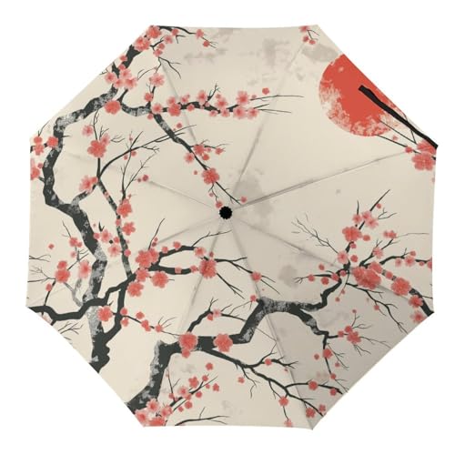 Tilivyx Regenschirme Japanische Stil-Kirschblüte Automatischer Faltschirm Uv-Sonnenschutz Regenschirme Tragbarer Regenschirm von Tilivyx