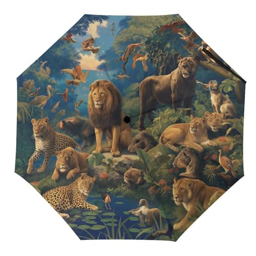 Tilivyx Regenschirme Wildtiere In Afrika Automatischer Faltschirm Uv-Sonnenschutz Regenschirme Tragbarer Regenschirm von Tilivyx