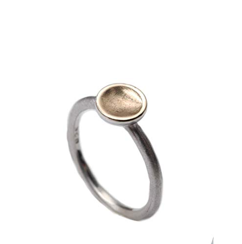 Bicolor Silberring mit 375er Gold Größen 63 (20.1) von Tiljon