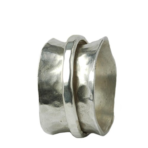 Breiter gewölbter Ring 925er Silber mit beweglicher Ringschiene Größen 58 (18.5) von Tiljon
