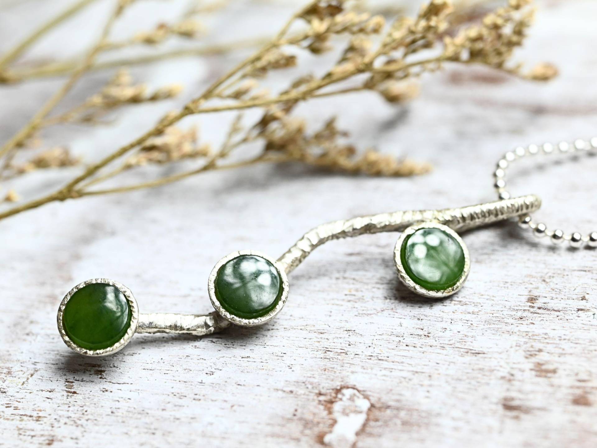 Jade Anhänger 925 Silber von Tiljon