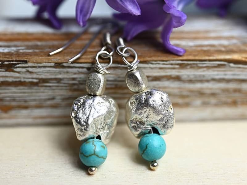 Silberohrringe Ohrhänger Mit Türkis von Tiljon