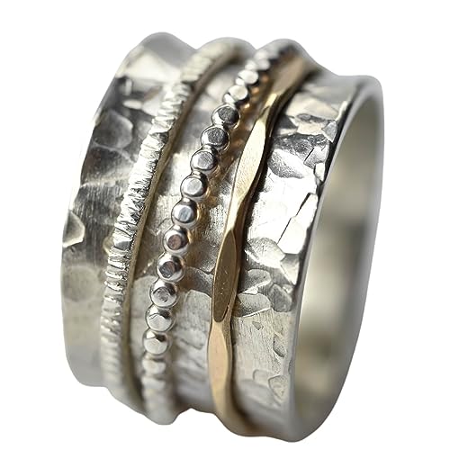 Tiljon Breiter Drehring Bicolor Shirel mit drei äußeren Ringen Größe 65 (20,7) von Tiljon