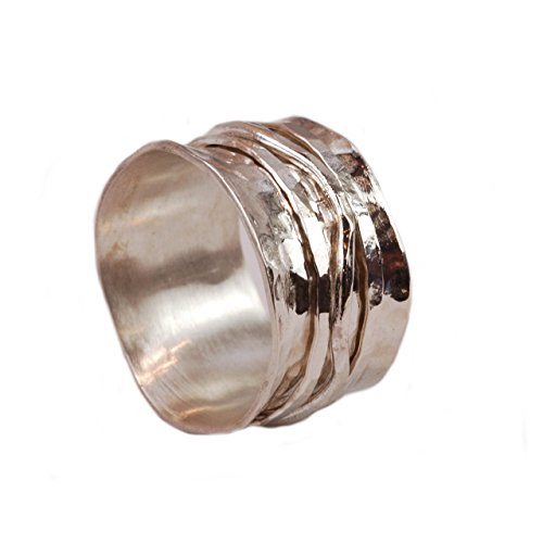 Tiljon Breiter Drehring aus Sterling Silber mit drei beweglichen Schienen Größen 62 (19.7) von Tiljon