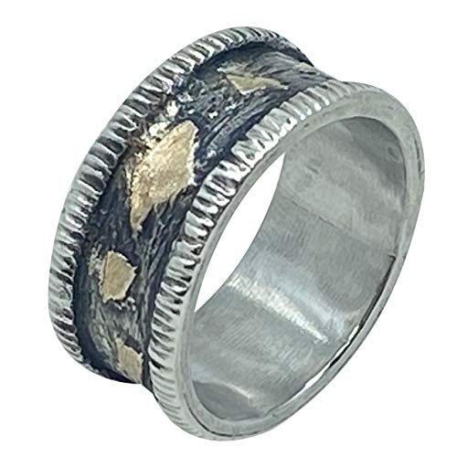 Tiljon geschwärzter Bicolor Ring Silber Gold RingSize 58 (18.5) von Tiljon