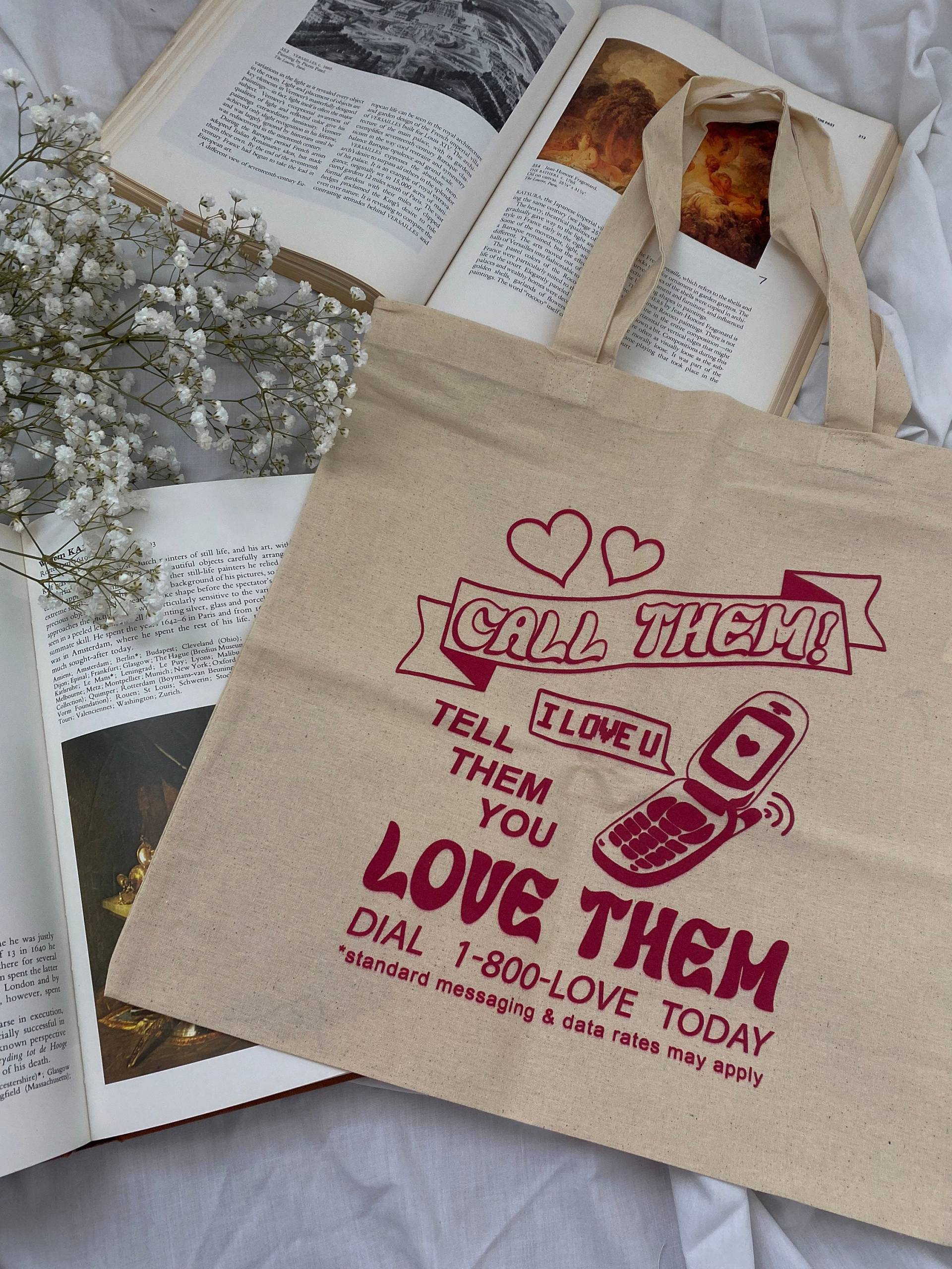 1-800 Love Canvas Tote // Wiederverwendbare Einkaufstasche Nachhaltige von TillieRo