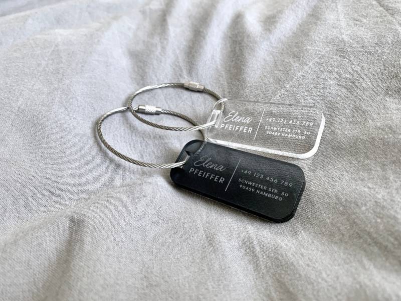 Personalisiertes Gepäck Namensschild | Transluzent Acryl Reise Tasche Anhänger Hochzeit Gefälligkeiten Brautjungfer Geschenk Erinnerungsstück Personalisiertes Gepäck Namensschild | Transluzent Acryl Reise Tasche Anhänger Hochzeit Gefälligkeiten Brautjungfer Geschenk Erinnerungsstück von TilloStudioShop