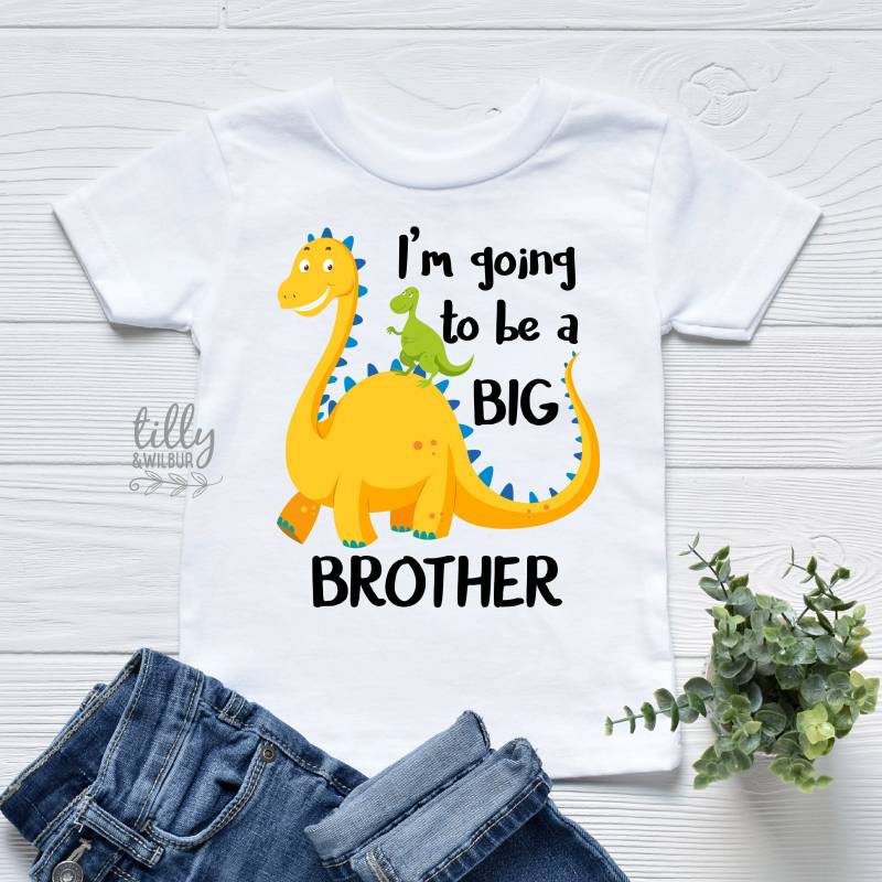 Big Brother T-Shirt, Gefördert Zu Brothersaurus Dinosaurier Ich Werde Ein T-Shirt Sein von TillyAndWilbur