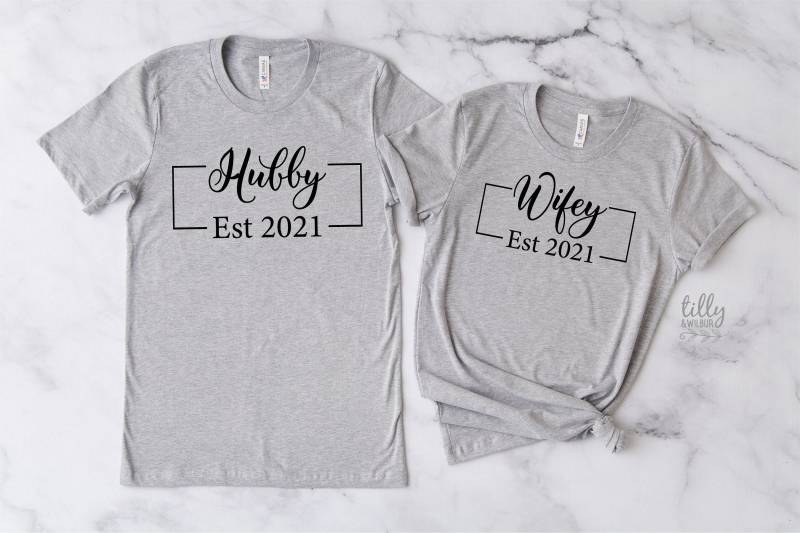 Herr Und Frau Passende T-Shirts, Ehemann Brautpaar Flitterwochen Hochzeitsgeschenk, Seine Ihre Kleidung von TillyAndWilbur