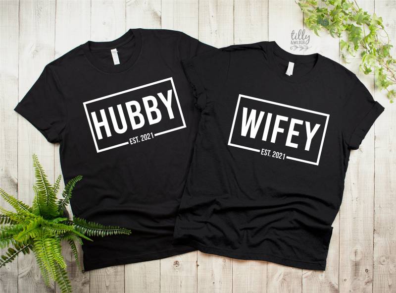 Herr Und Frau Passende T-Shirts, Ehemann Brautpaar Flitterwochen Hochzeitsgeschenk, Seine Ihre Kleidung von TillyAndWilbur