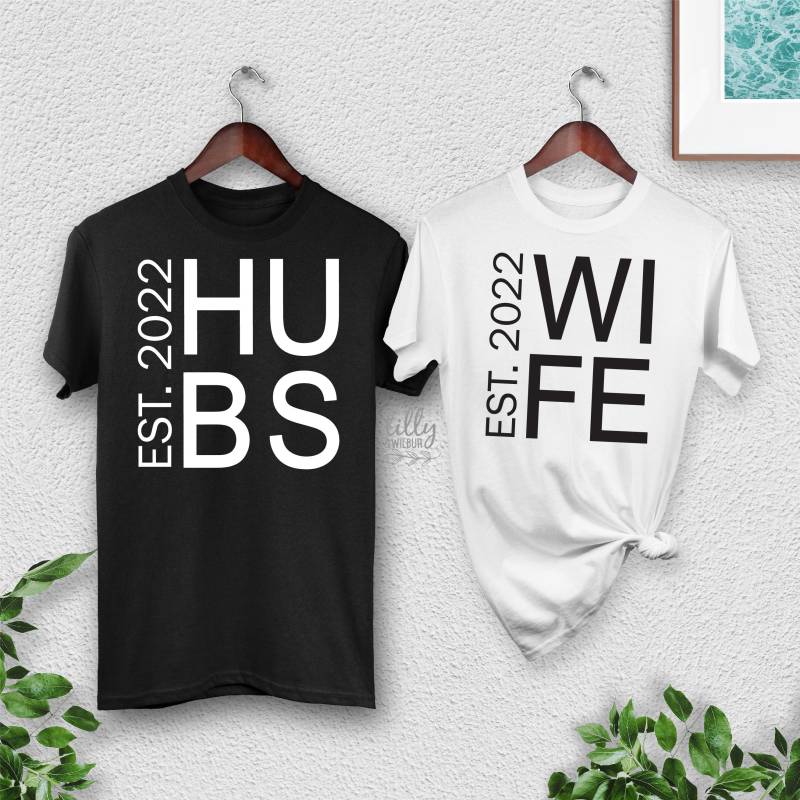 Herr Und Frau Passende T-Shirts, Ehemann Brautpaar Flitterwochen Hochzeitsgeschenk, Seine Ihre Kleidung von TillyAndWilbur