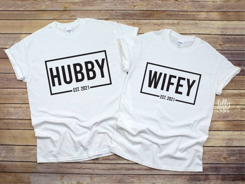 Herr Und Frau Passende T-Shirts, Ehemann Brautpaar Flitterwochen Hochzeitsgeschenk, Seine Ihre Kleidung von TillyAndWilbur