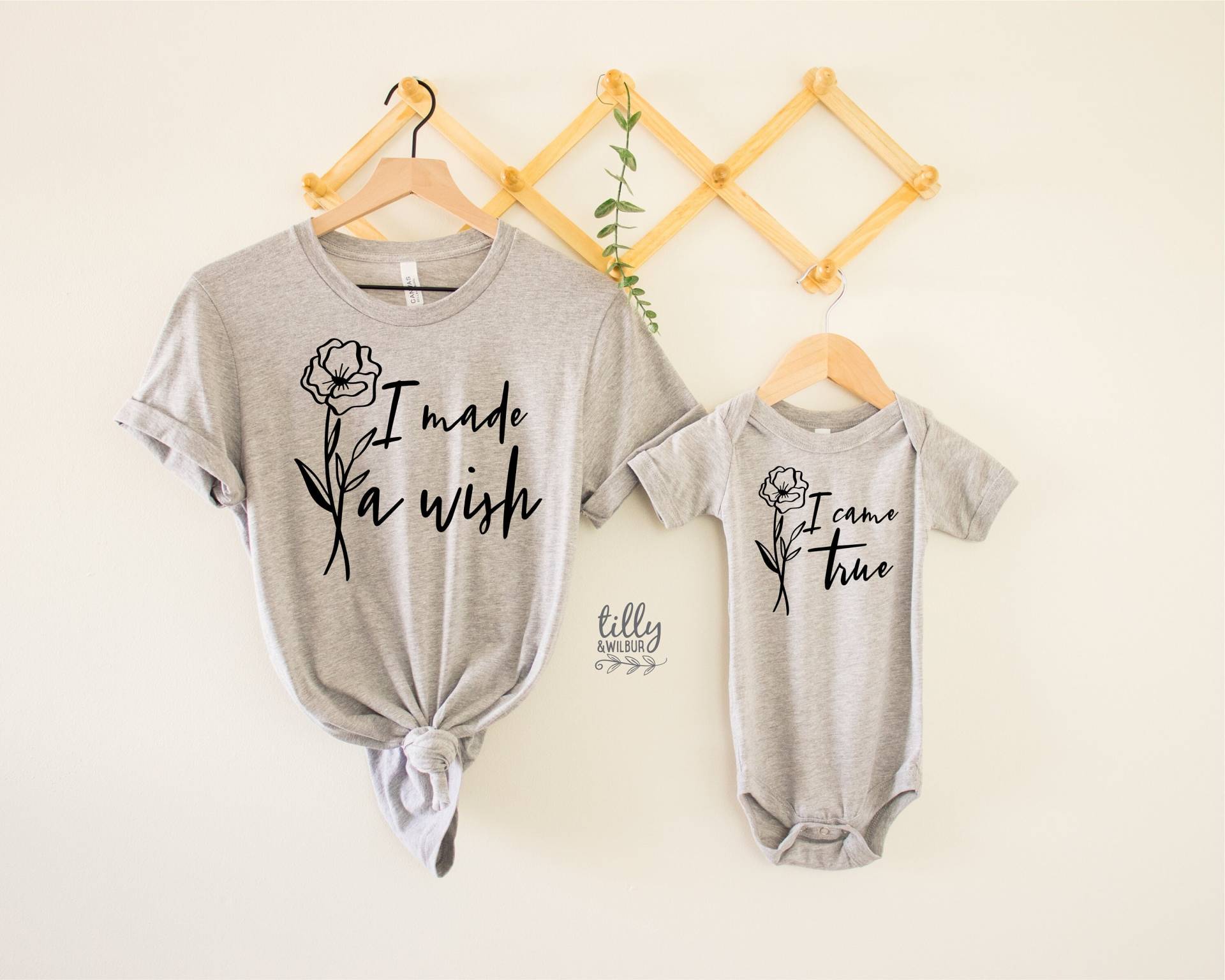 Ich Machte Einen Wunsch, Ich Kam Wahr Passende Mama - Und Baby-Outfits, Unser Erster Muttertag, Mutter Baby, Regenbogen-Baby, Wunder Ich Machte Einen Wunsch, Ich Kam Wahr Passende Mama - Und Baby-Outfits, Unser Erster Muttertag, Mutter Baby, Regenbogen-Baby, Wunder von TillyAndWilbur