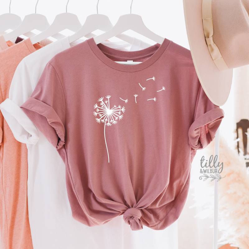 Löwenzahn-T-Shirt - Machen Sie Einen Wunsch-Grafik-T-stück | Von Der Natur Inspiriertes Damen Shirt Löwenzahn Samen Design von TillyAndWilbur