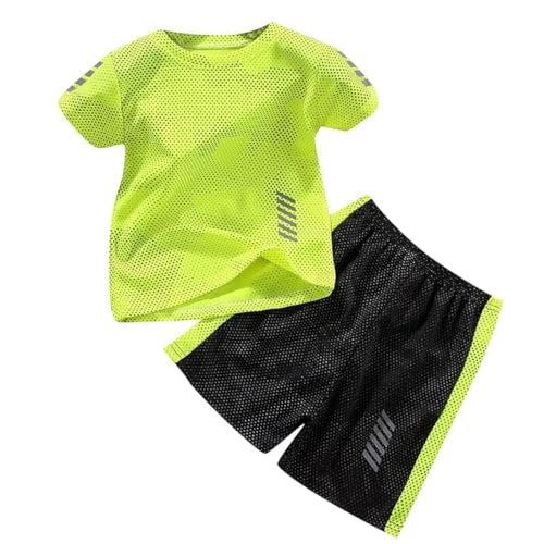 Tilozs Kinder Trainingsanzug Jungen Set 2-Teilig Jogginganzug Sommer Schnelltrockend Casual Klamotten, Gold, 134-140(Herstellergröße: 140) von Tilozs