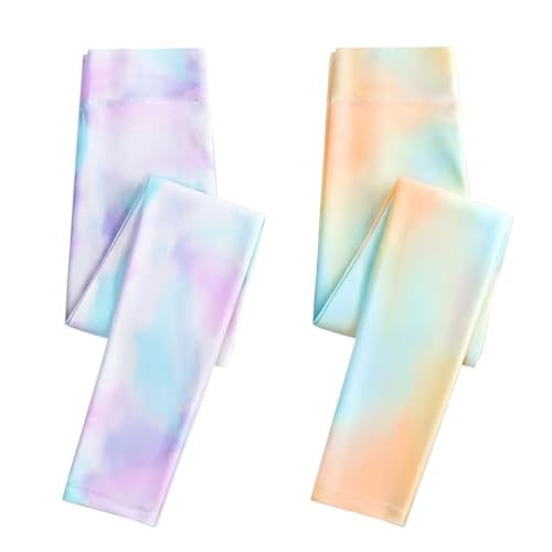 Tilozs Leggings Mädchen Weich Elastisch Basic Sporthose Tanz Yoga Blickdichte Hose High Waist Lang Sportsleggins Fitness Bunte Turnhose, 122-128(Herstellergröße:130) von Tilozs