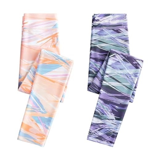 Tilozs Leggings Mädchen Weich Elastisch Basic Sporthose Tanz Yoga Blickdichte Hose High Waist Lang Sportsleggins Fitness Bunte Turnhose, 122-128(Herstellergröße:130) von Tilozs