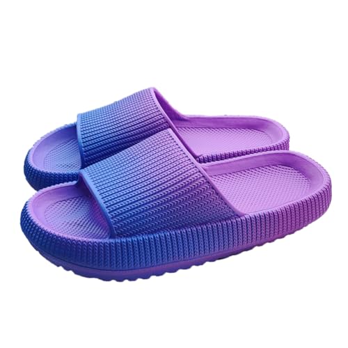 Tilozs Unisex Kinder Sommer Hausschuhe Jungen Mädchen Wolken Schlappen Eva Weiche Dicke Sohle Rutschfeste Schwimmbad Strand Badeschlappen, Violett und Blau, 32-33 EU von Tilozs