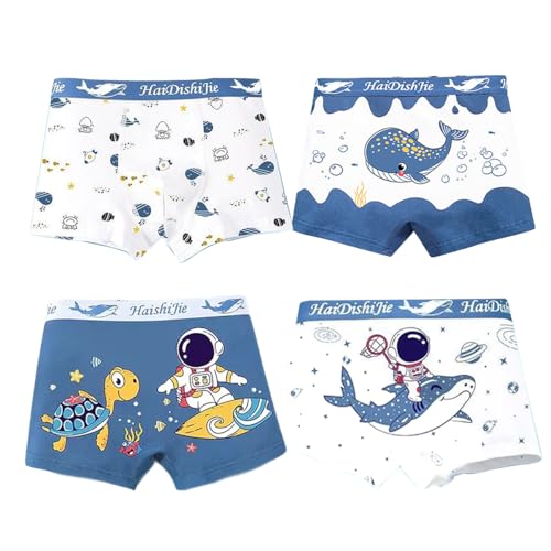 Tilozs Unterhosen Jungen Breiter Gürtel Kinder Boxershorts Weiche Baumwolle Unterhose 4er Pack, A, 6 Jahre(Herstellergröße:L) von Tilozs