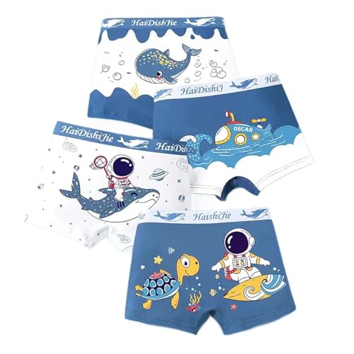Tilozs Unterhosen Jungen Breiter Gürtel Kinder Boxershorts Weiche Baumwolle Unterhose 4er Pack, B, 4-5 Jahre(Herstellergröße:M) von Tilozs