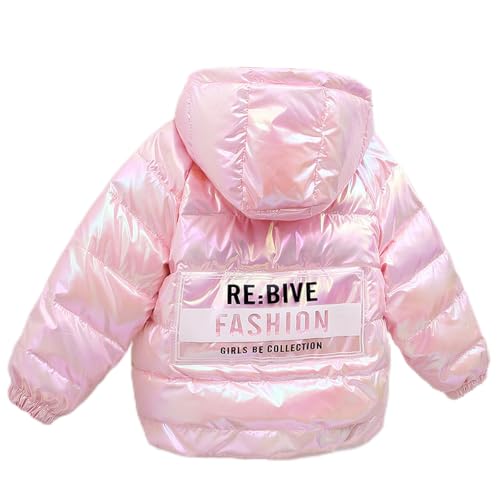 Tilozs Winterjacke Mädchen Winddicht Kapuzenjacke Steppjacke Daunenjacke Winterjacke Kinderjacken jungen Winter, Rosa, 104-110(Herstellergröße: 110) von Tilozs