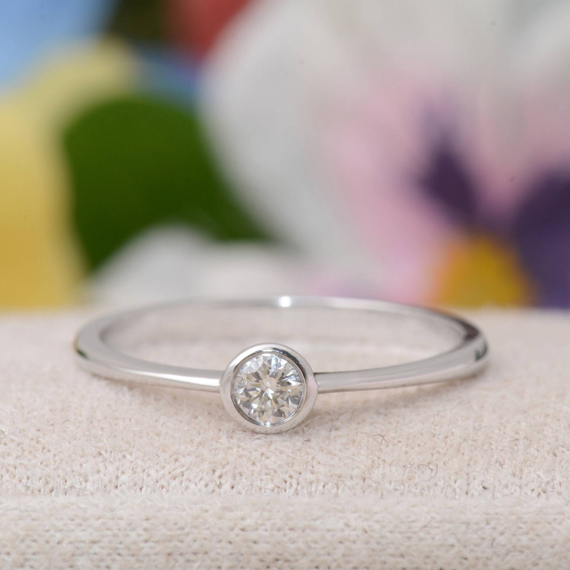 Diamant Ring, Solitär Versprechen Schlichter Valentinstag Geschenke von TilyaJewelry