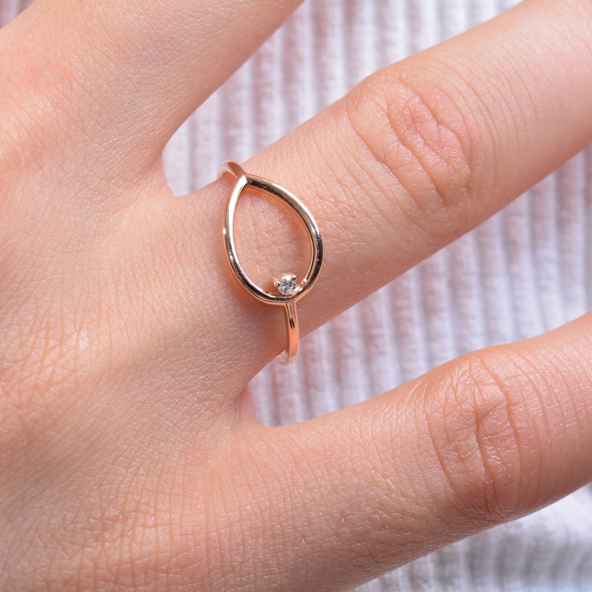 Jubiläumsring, Diamant Ring İnfinity, Roségold Ring von TilyaJewelry