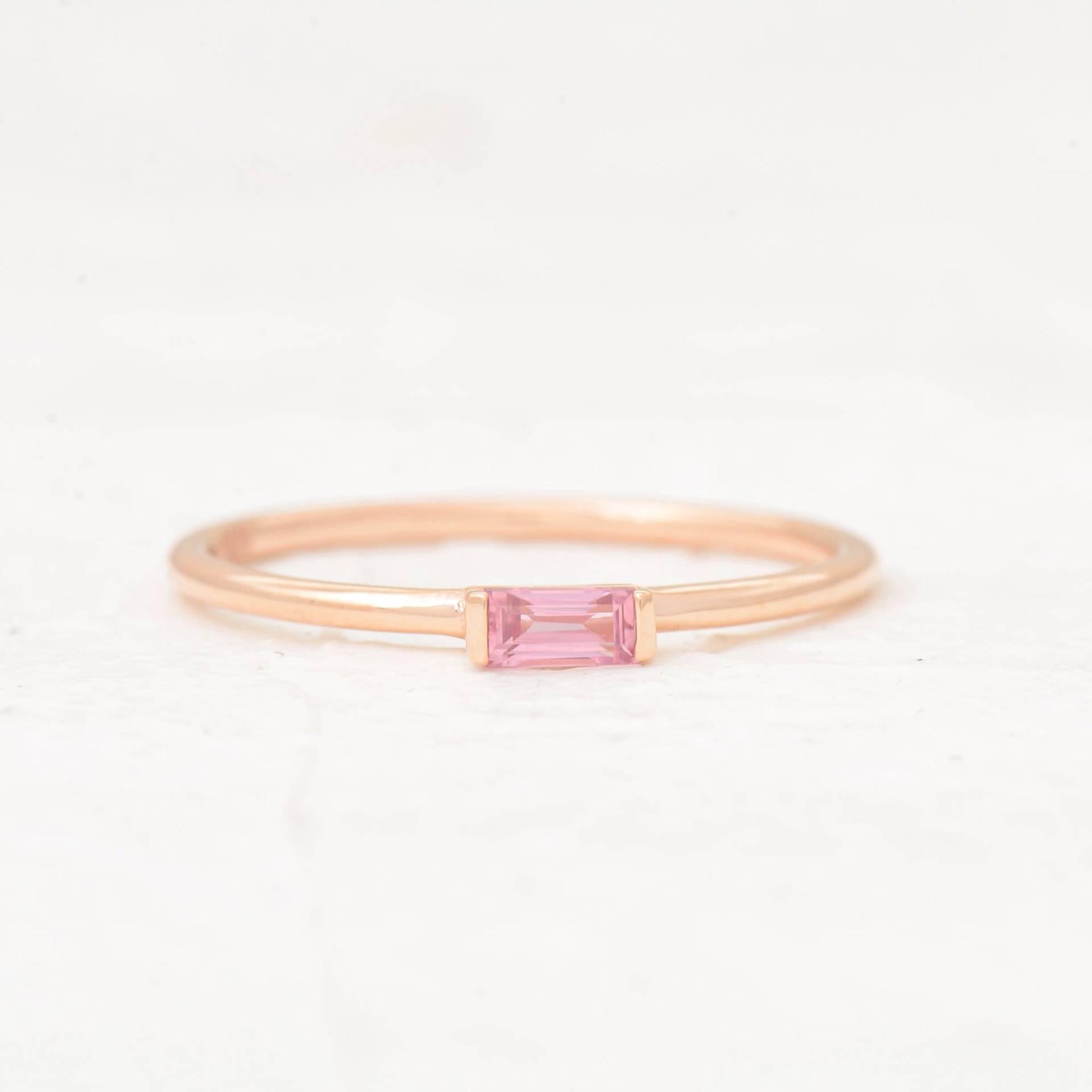 Pink Saphir Verlobungsring, Echter Ring, 14K Gold Schmuck Geschenk Für Sie, Valentinstag von TilyaJewelry