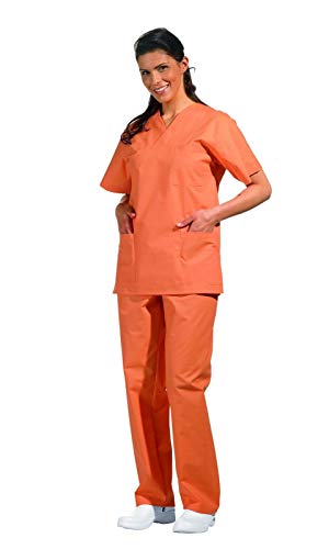 TimKaehler Set Kasack + OP Hose Damen Herren Schlupfjacke + Schlupfhose orange Gr. III von TimKaehler