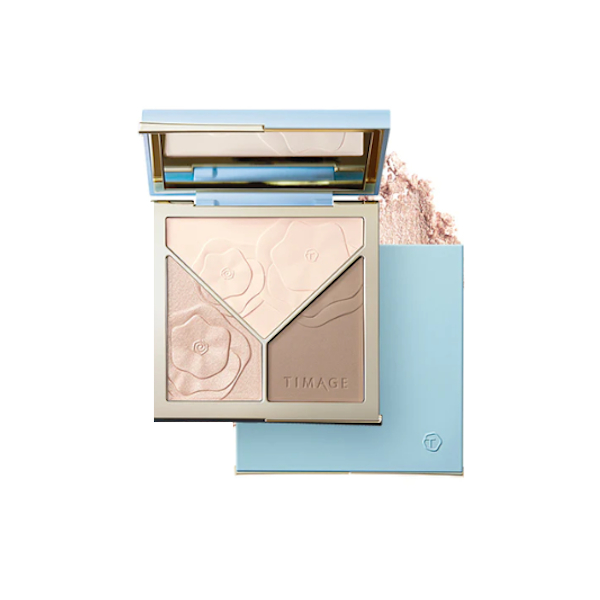 Timage - Matte & Shimmer Highlighter Contour Palette With Puff - 17g - 02 Clear Moonlight von Timage