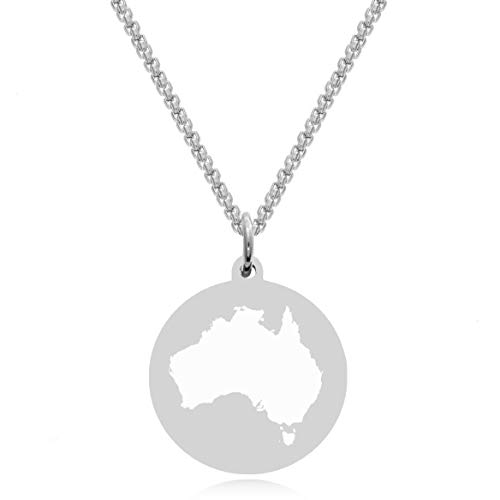 TIMANDO Damen Australien Kette mit Gravur Umriss Kontinent von TIMANDO