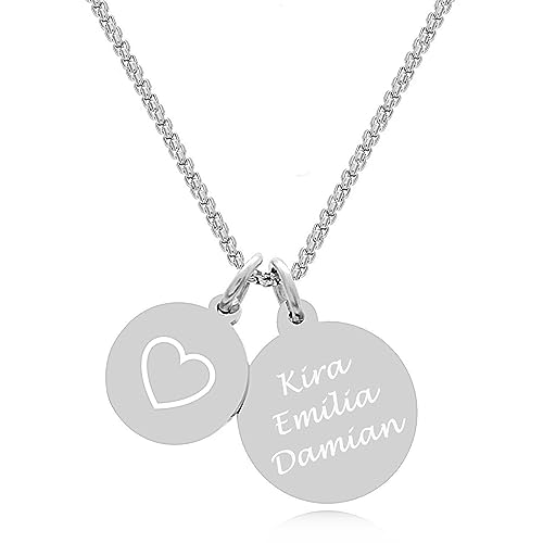 TIMANDO Damen Personalisierte Kette mit Namen, Halskette mit Gravur, Geschenk für Freundin, Namenskette Anhänger Herz unendlich zeichen 60cm von TIMANDO