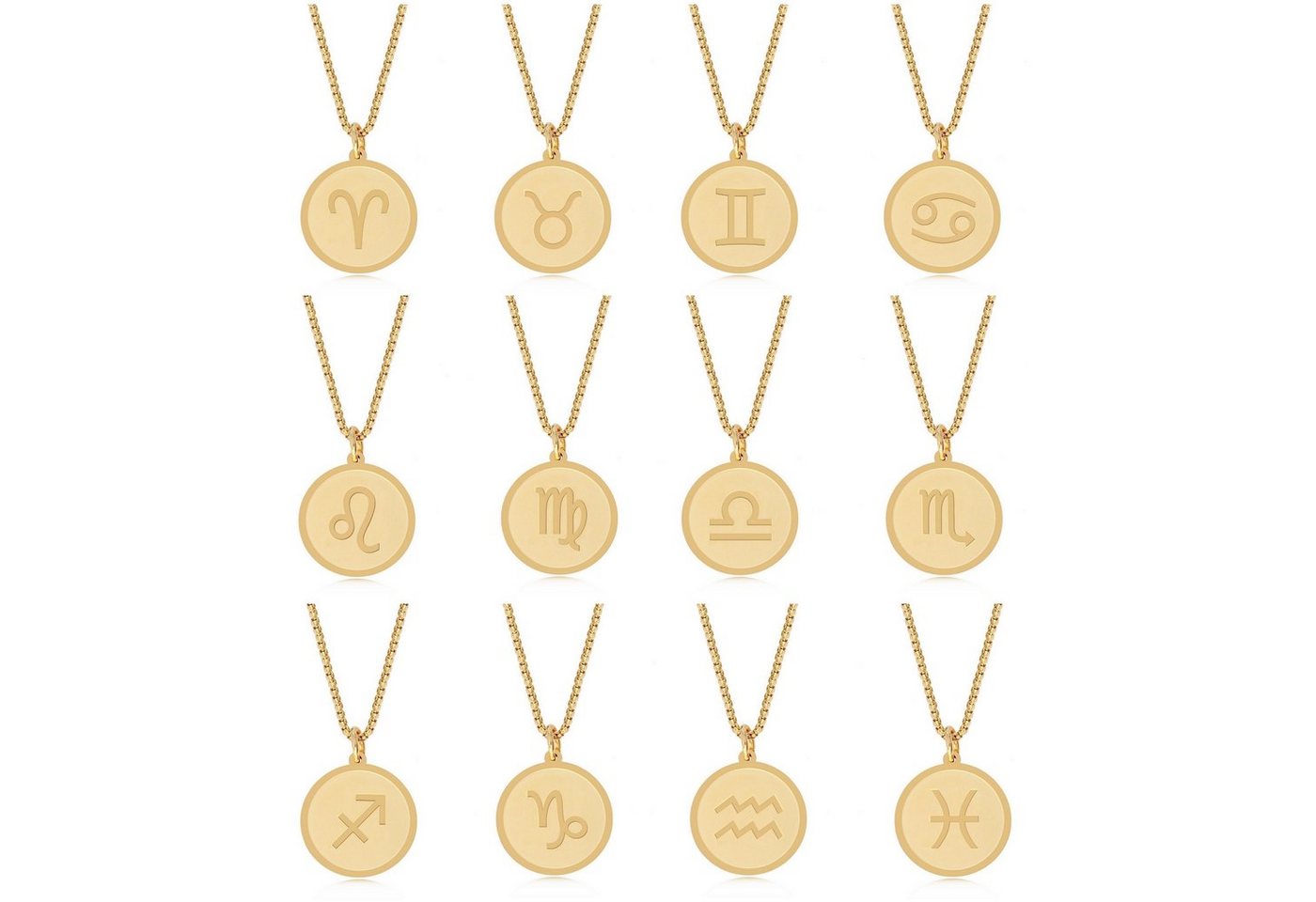 Timando Kette mit Anhänger Sternzeichen Kette mit Plättchen in gold-farben, Horoskop Halskette Tierkreis Zeichen, Geschenk für sie von Timando