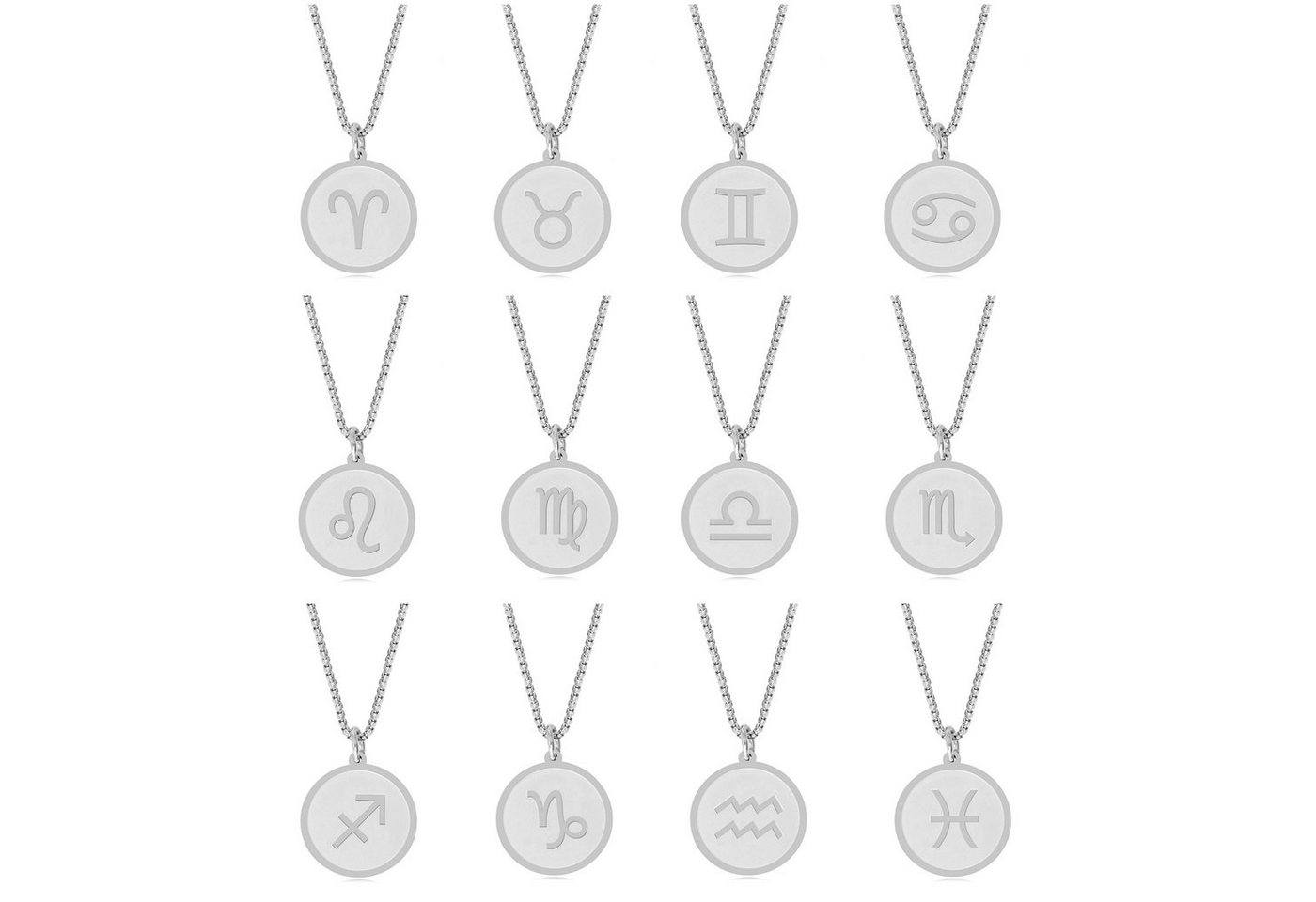 Timando Kette mit Anhänger Sternzeichen Kette mit Plättchen in silber-farben, Horoskop Halskette Tierkreis Zeichen, Geschenk für sie von Timando