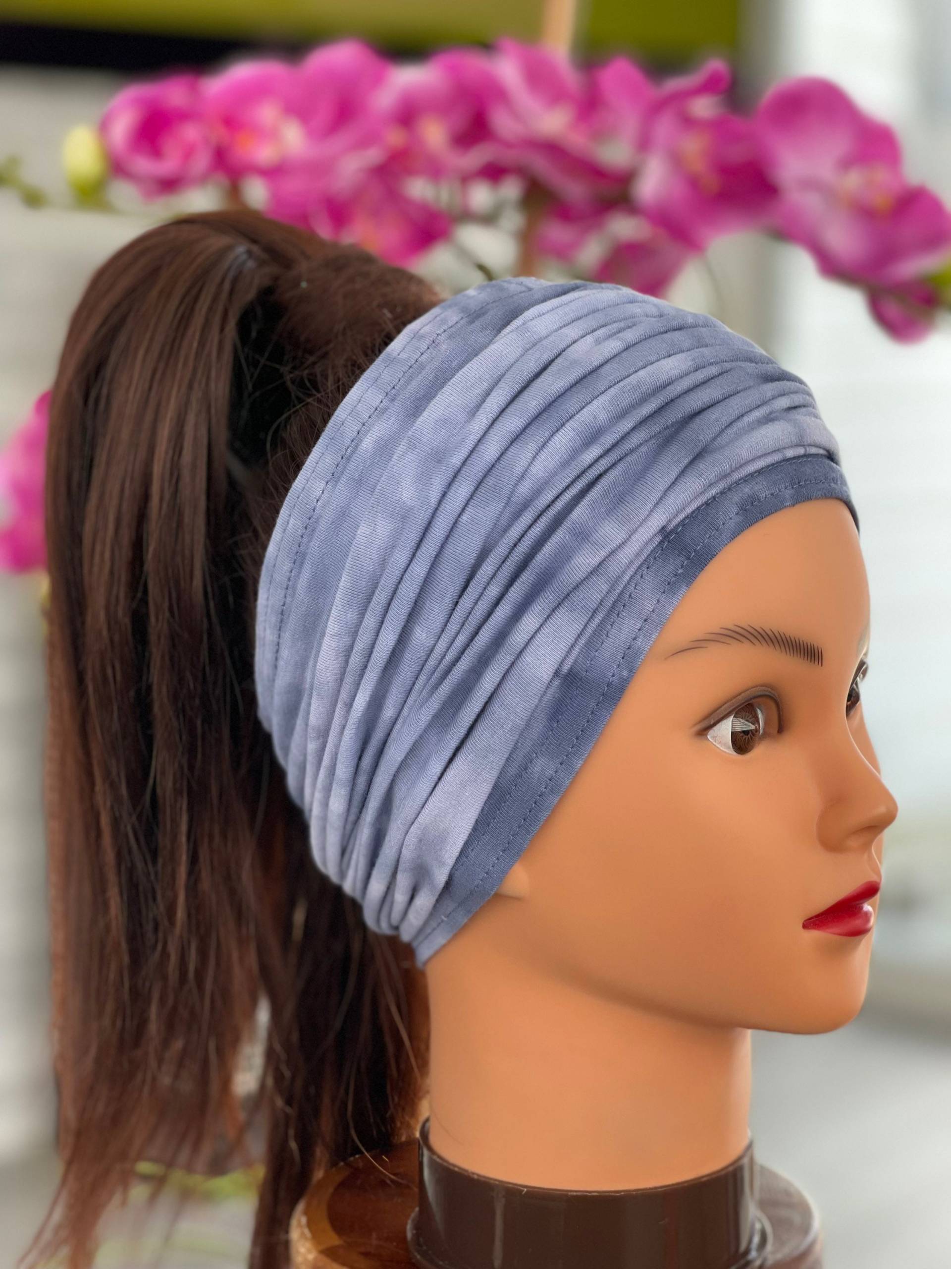 Batik Scrunch Stirnband, Extra Breit Jersey Yoga Laufendes Herren Frauen Stirnband von TimasHeadbands