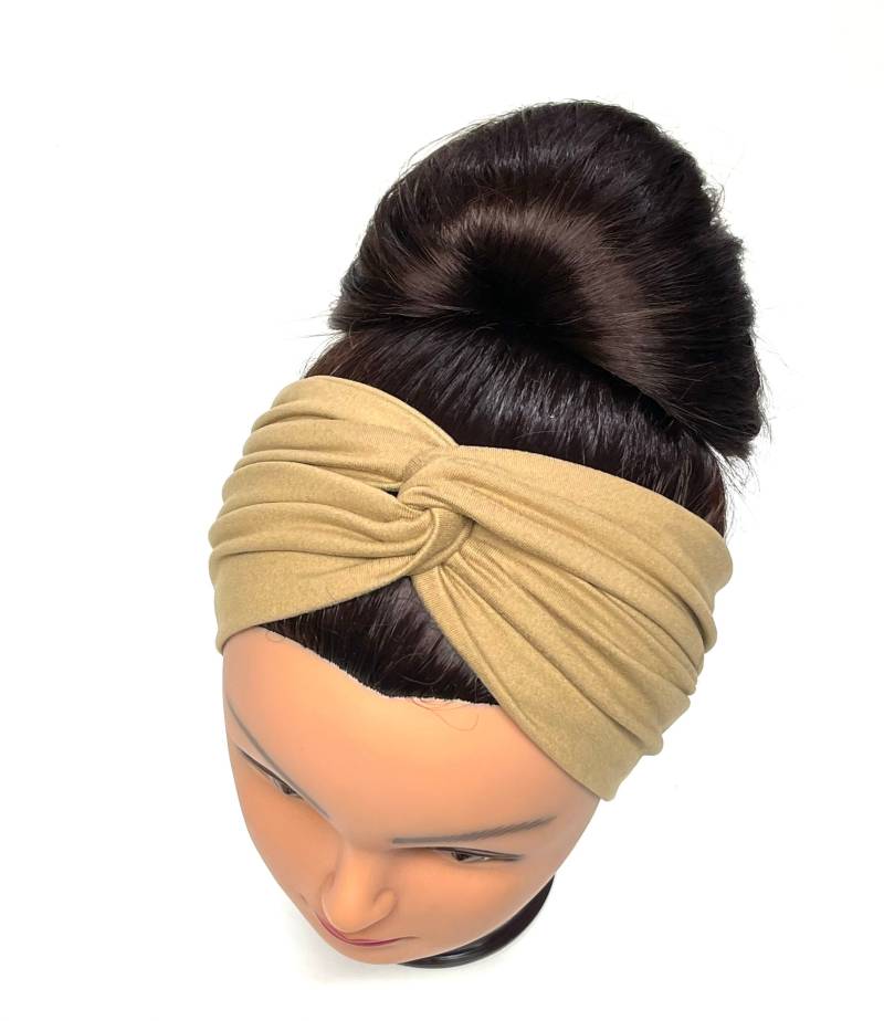 Camel Turban Stirnband, Extra Breites Krankenschwester Knöpfe Stirnbänder, Yoga Stirnband von TimasHeadbands
