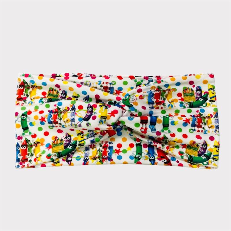 Crayon Stirnband, Lehrer Erwachsenen Kinder Schule Turban Zurück Zu Schul Stirnband von TimasHeadbands