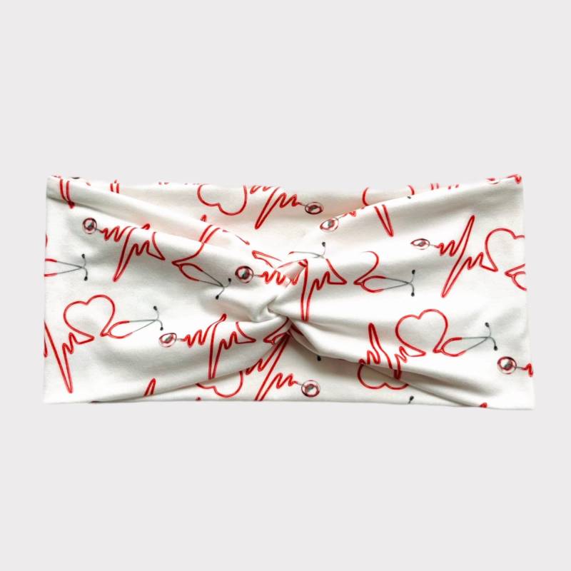 Herzschlag Stirnband, Krankenschwester Top Knot Buttons Turban Twist Doktor Stirnband von TimasHeadbands