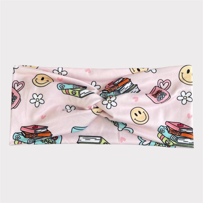 Lehrer Stirnband, Twist Buchclub Turban Smiley Blumen Schule Stirnband von TimasHeadbands