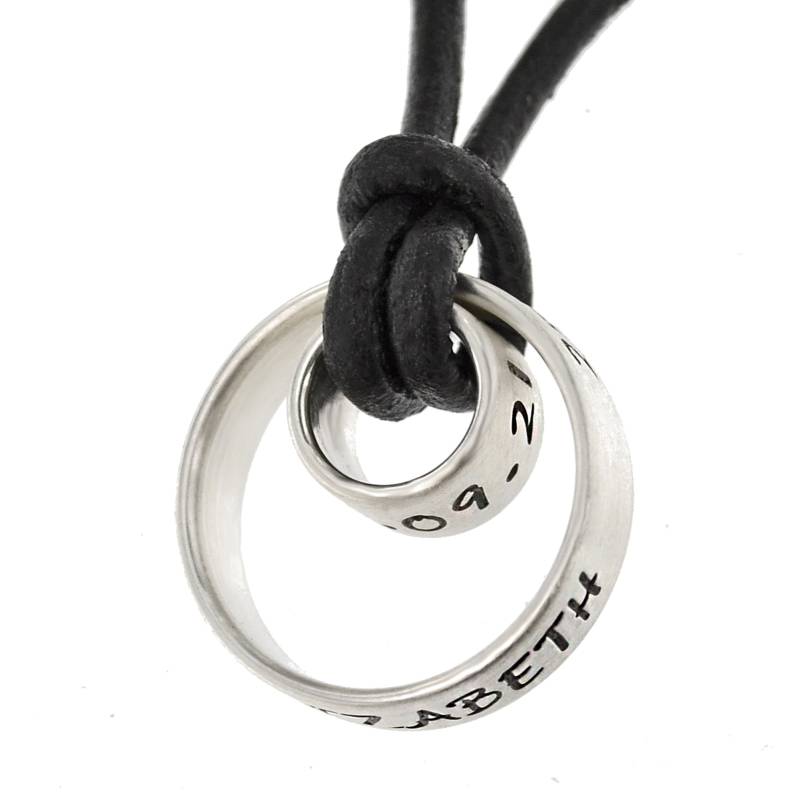Lederkette Mit Namensringen 925 Silber, Partnerkette, Männer Kette Personalisiert Und Handgefertigt von TimbalinoBijoux