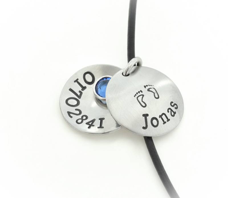 Namenskette, Sos Notfallkette Für Kinder Mit Gravur Und Geburtstein von TimbalinoBijoux