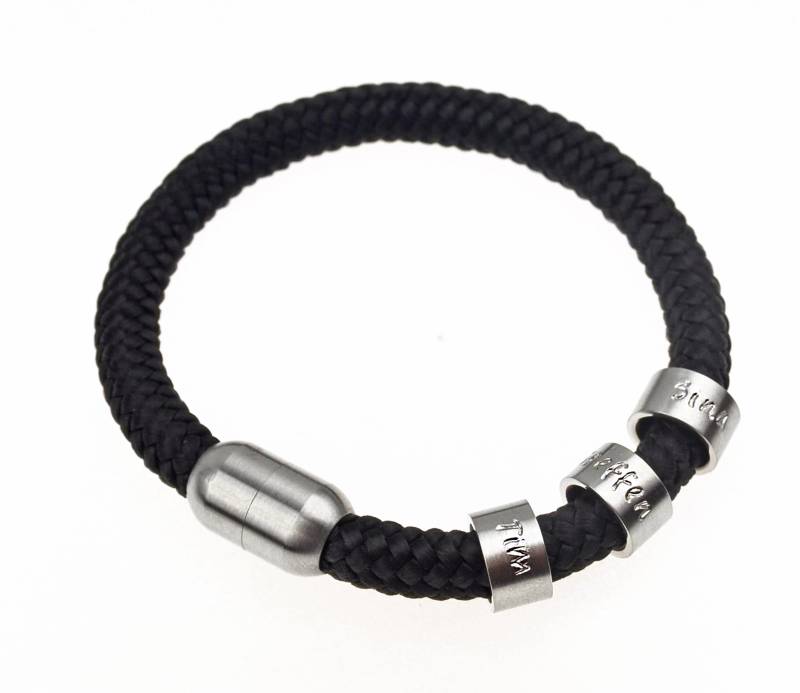 Personalisiertes Armband Anhänger Aus Edelstahl Und Magnetverschluss. Segelseil Für Frauen Männer von TimbalinoBijoux