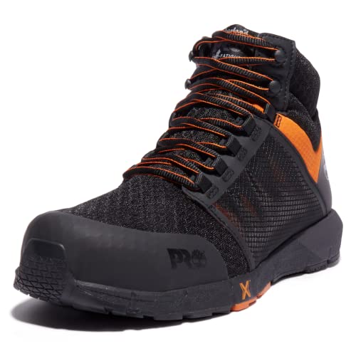 Timberland Herren Radius Mid Composite Sicherheitszehe CT, Schwarz / Orange, 42 EU von Timberland PRO