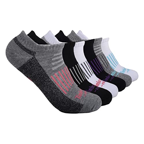 Timberland PRO Damen 6-Pack Half Cushioned No Show Socken, Mehrfarbig/Meereswellen (Ocean Tides), Einheitsgröße von Timberland PRO