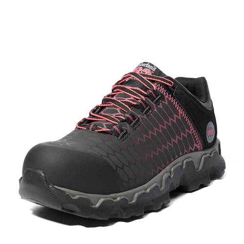 Timberland PRO Damen Powertrain Sport Legierung Sicherheit Toe Athletic Industrie Arbeitsschuh, Schwarz/Pink, 5 von Timberland PRO