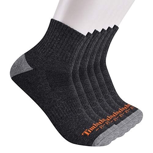 Timberland PRO Herren 6er-Pack Performance Quarter Length Socken Freizeitsocken, Dunkelgrau meliert, Large von Timberland PRO