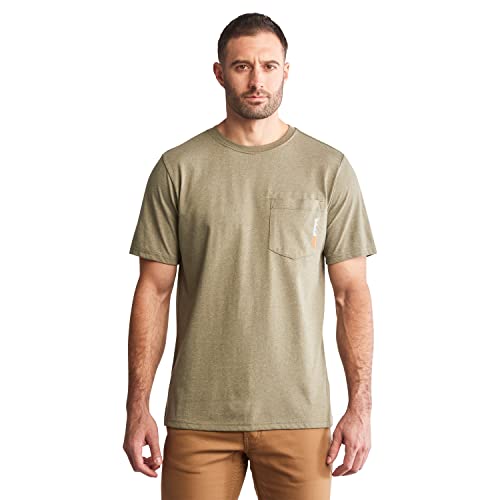 Timberland PRO Herren Base Plate Short Sleeve with Chest Pocket T-Shirt, Oliv (Burnt Olive), meliert, Groß von Timberland PRO