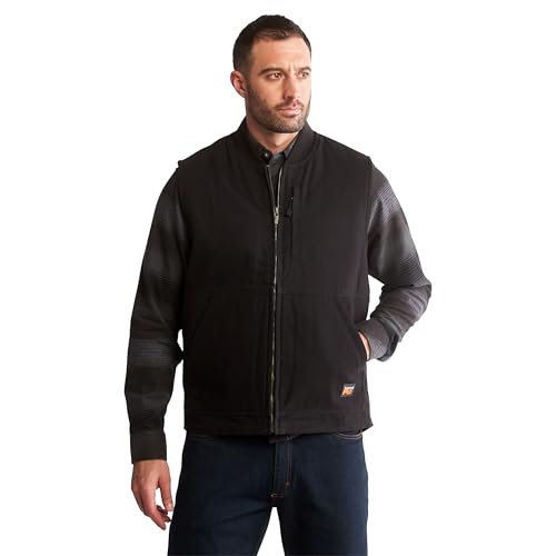 Timberland PRO Herren Gritman gefütterte Canvas-Weste, Schwarz (Jet Black), XXL von Timberland PRO