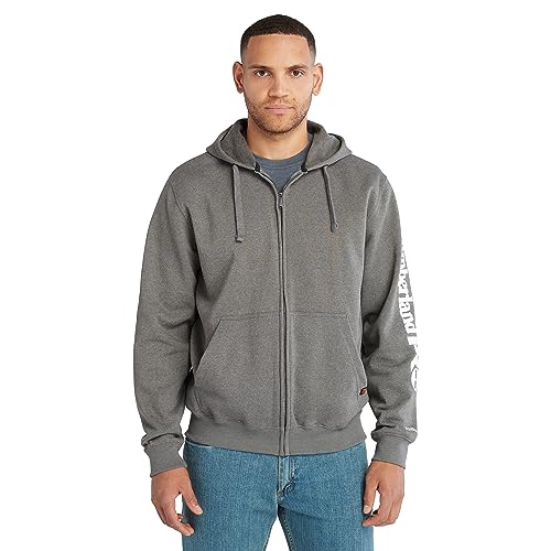 Timberland PRO Herren Hood Honcho Sport Full-Zip Sweatshirt Kapuzenpullover, Dark Charcoal Heather/White, X-Large von Timberland PRO