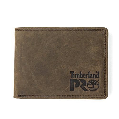 Timberland PRO Herren RFID Leder mit abnehmbarem Klappfach und Kartenhalter Geldbörse, Dunkelbraun/Pullman, Einheitsgröße von Timberland PRO